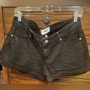 Paige Denim Low Rise black cuffed shorts, Size 27
